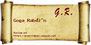 Goga Rabán névjegykártya